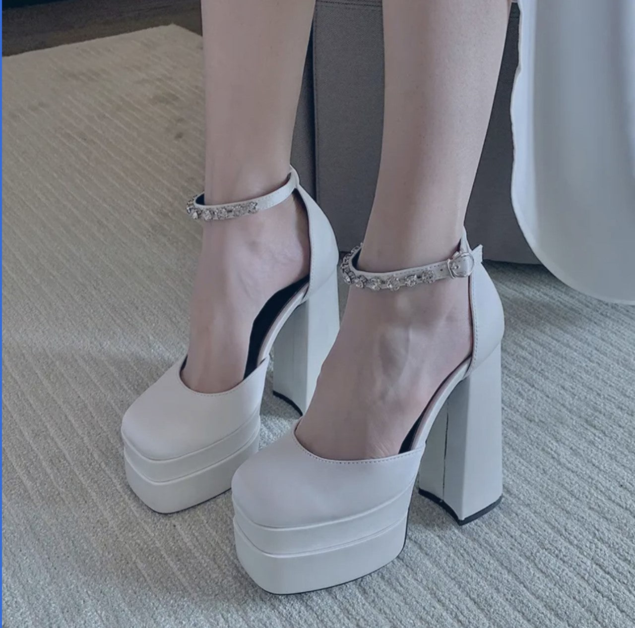 Bella Satin high Platform Sandal
